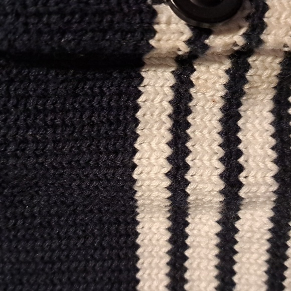 Sarah Louise boys 3 years knit blue and white cardigan with pocket, EUC - Picture 4 of 6